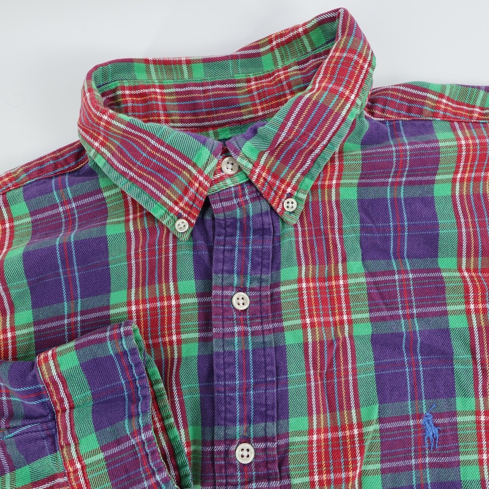 Polo Ralph Lauren Blake‎ Mens XL Plaid Twill Button Down Long Sleeve Shirt